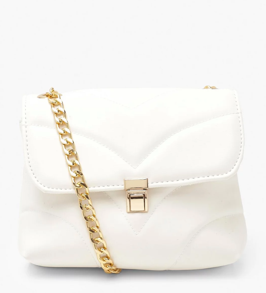 Boohoo + Chevron Quilted Cross Body Bag