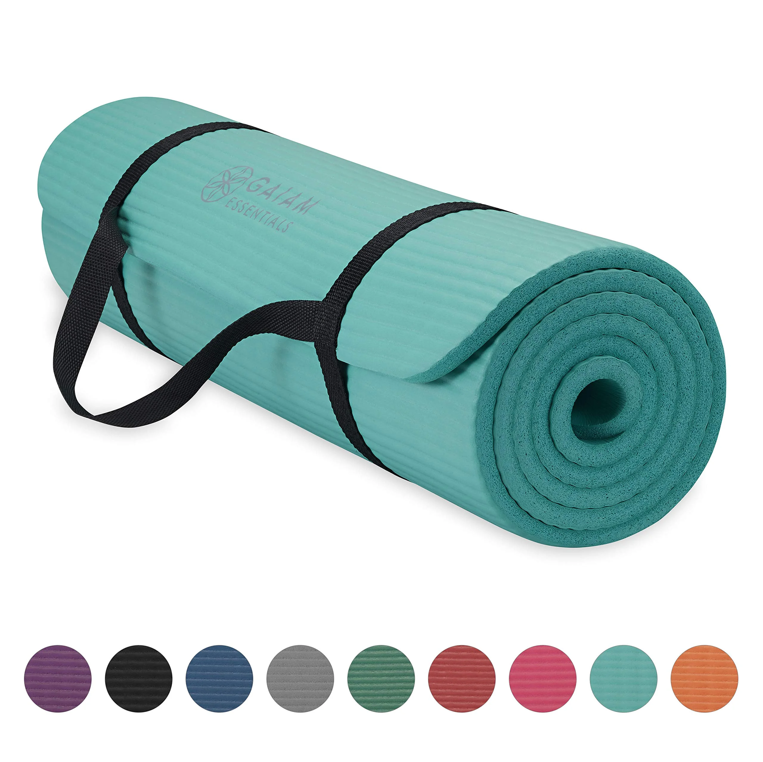 Gaiam + Thick Yoga Mat Fitness & Exercise Mat with Easy-Cinch Yoga Mat  Carrier Strap