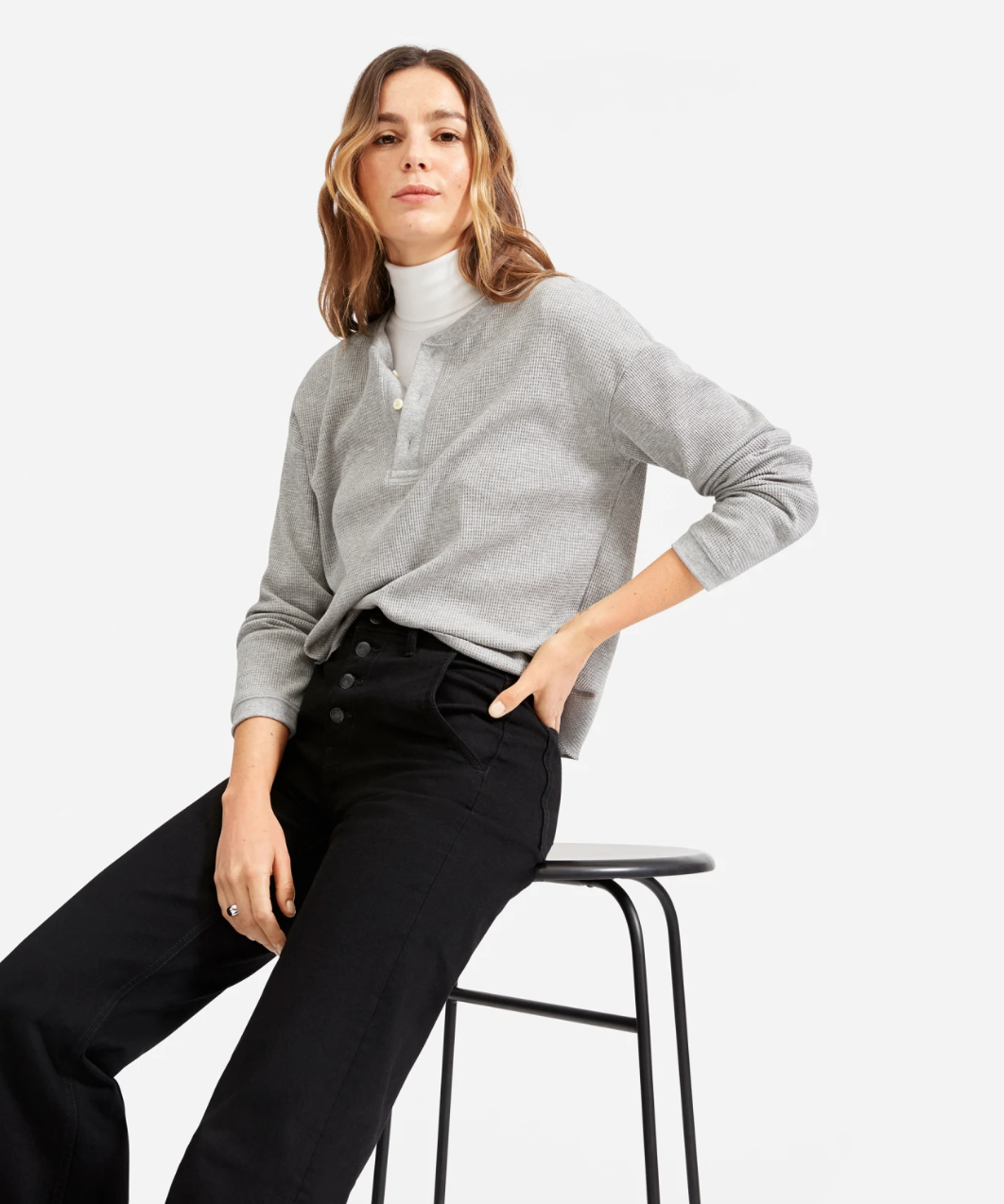 everlane waffle sweater