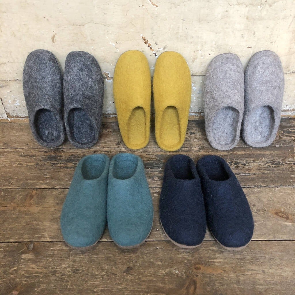 Toast + Felted Wool Suede Slippers