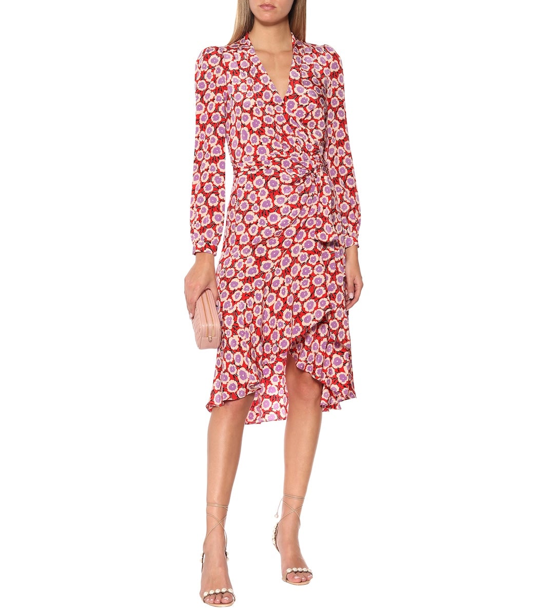 Diane von Furstenberg + Carla Two Silk Midi Wrap Dress