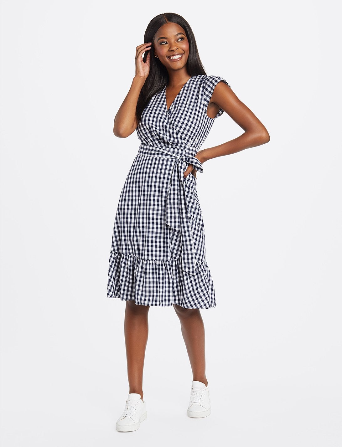 Old navy clearance gingham wrap dress