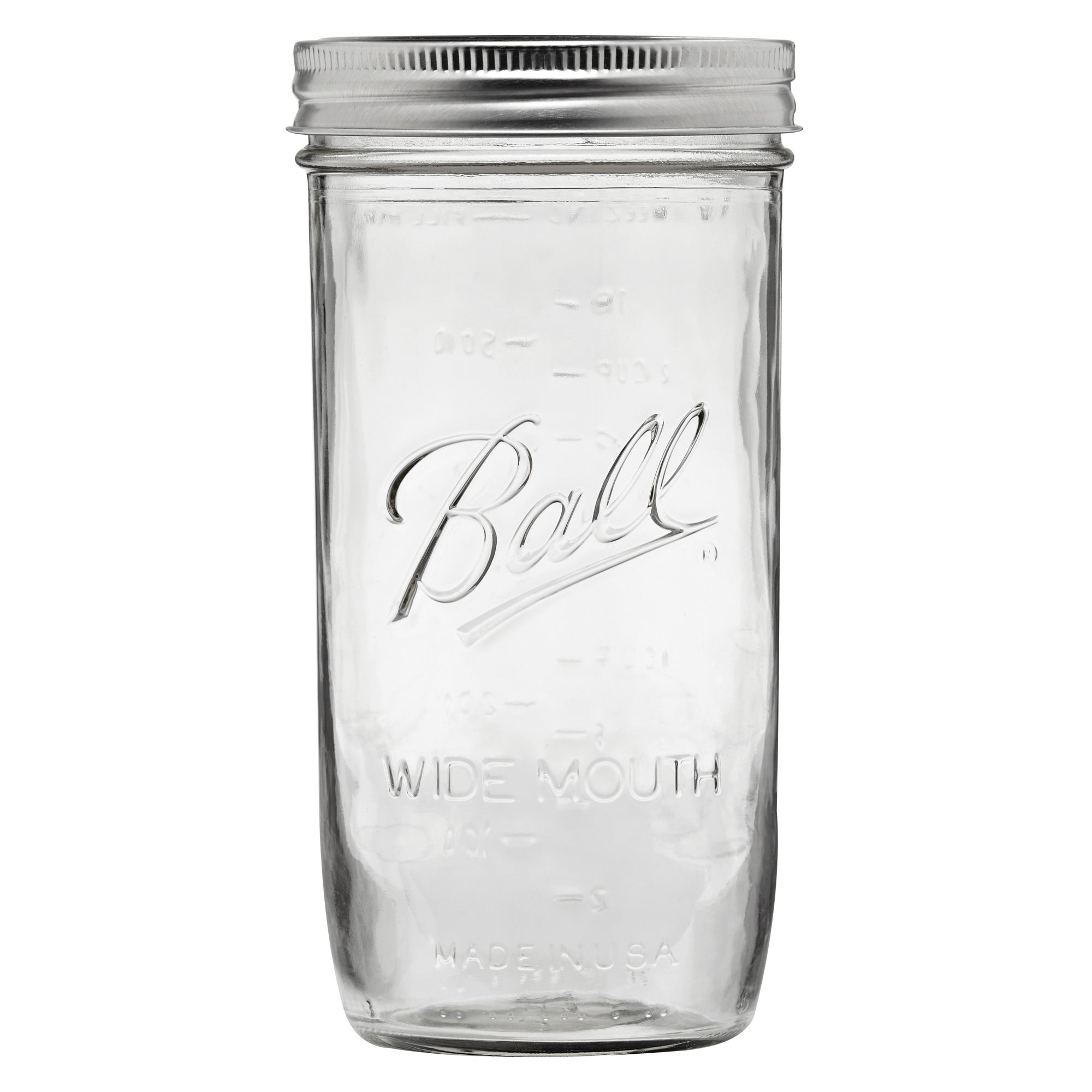 Ball Ball Glass Mason Jar With Lid And Band Wide Mouth 24 Ounces 9 Count