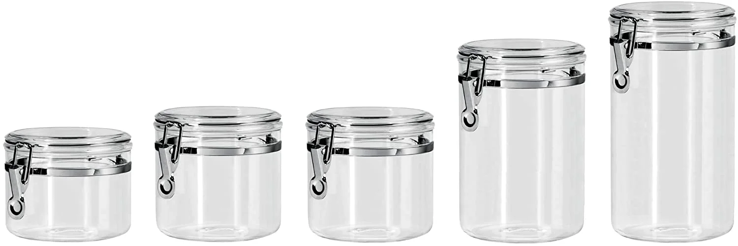 Glass Canisters with Stainless Steel Lids, OGGI