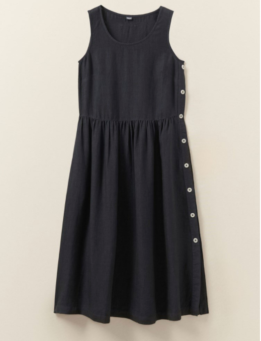 Toast + Garment Dyed Linen Side Button Dress