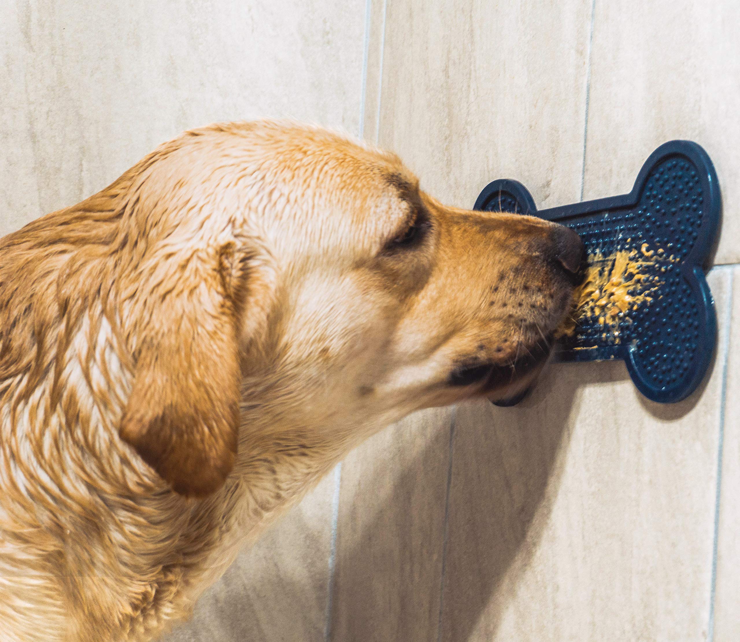 The Aquapaw Dog Licking Mat Distracts Pups During a Bath