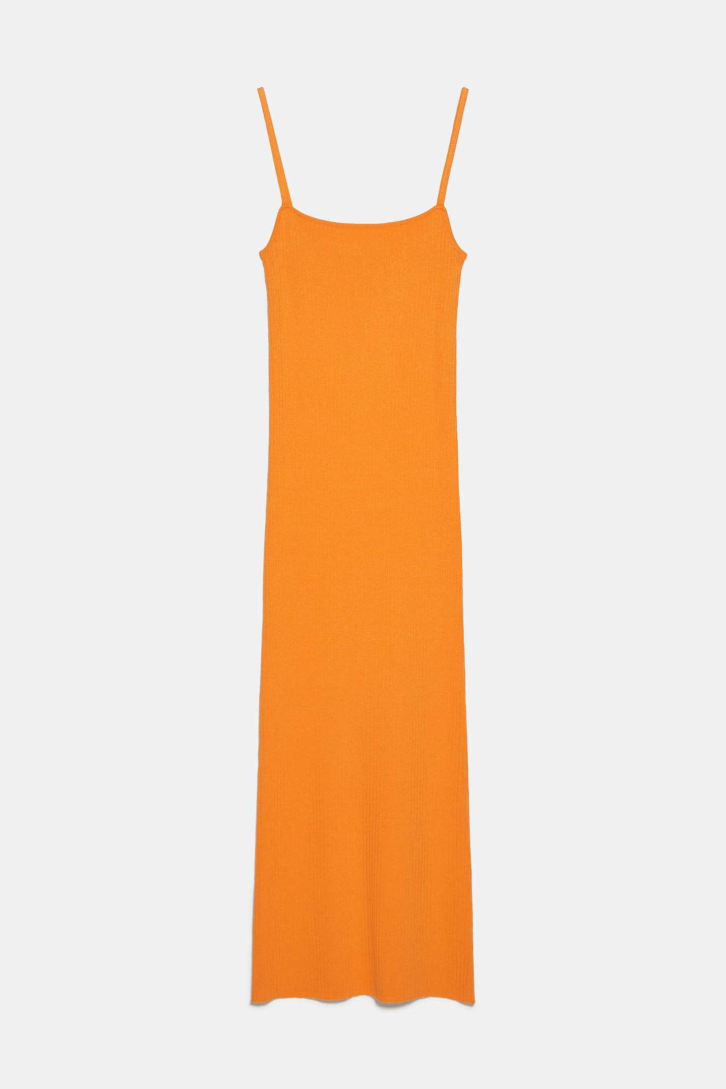 zara ribbed dress orange