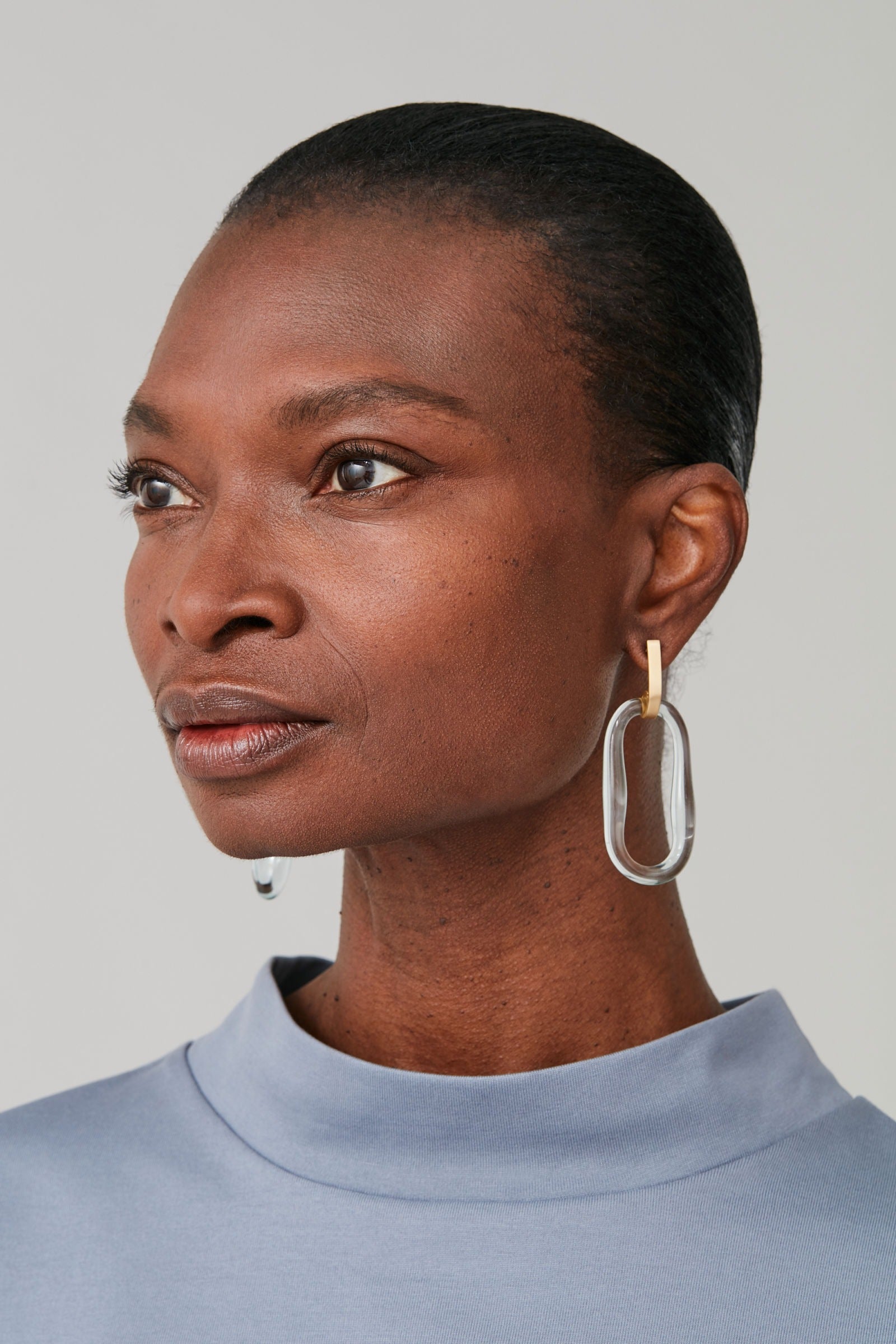 COS + Recycled Glass Hoop Drop Earrings