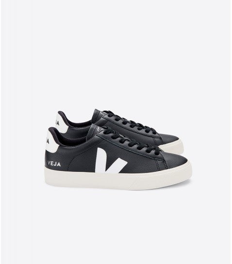 VEJA + Campo Leather Black White