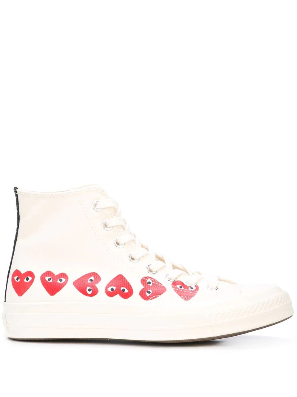 COMME DES GARONS PLAY + Chuck Taylor Multi Heart 1970s High-Top Sneakers