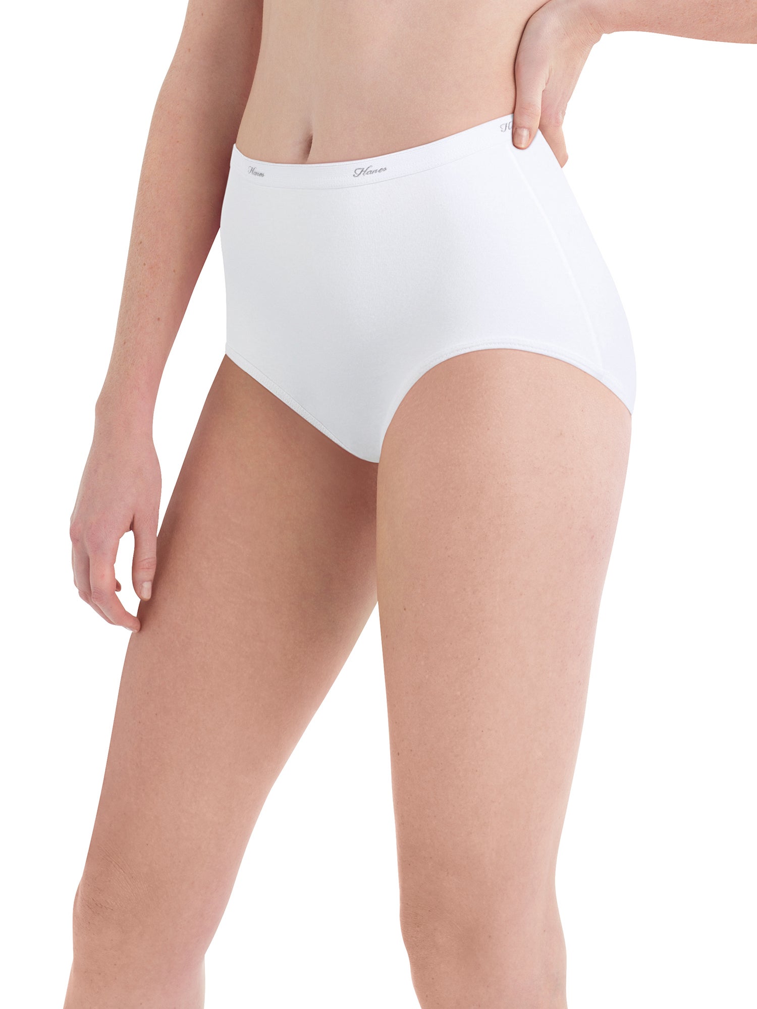 Hanes Women's Ribbed Cotton Brief Underwear 6-Pack
