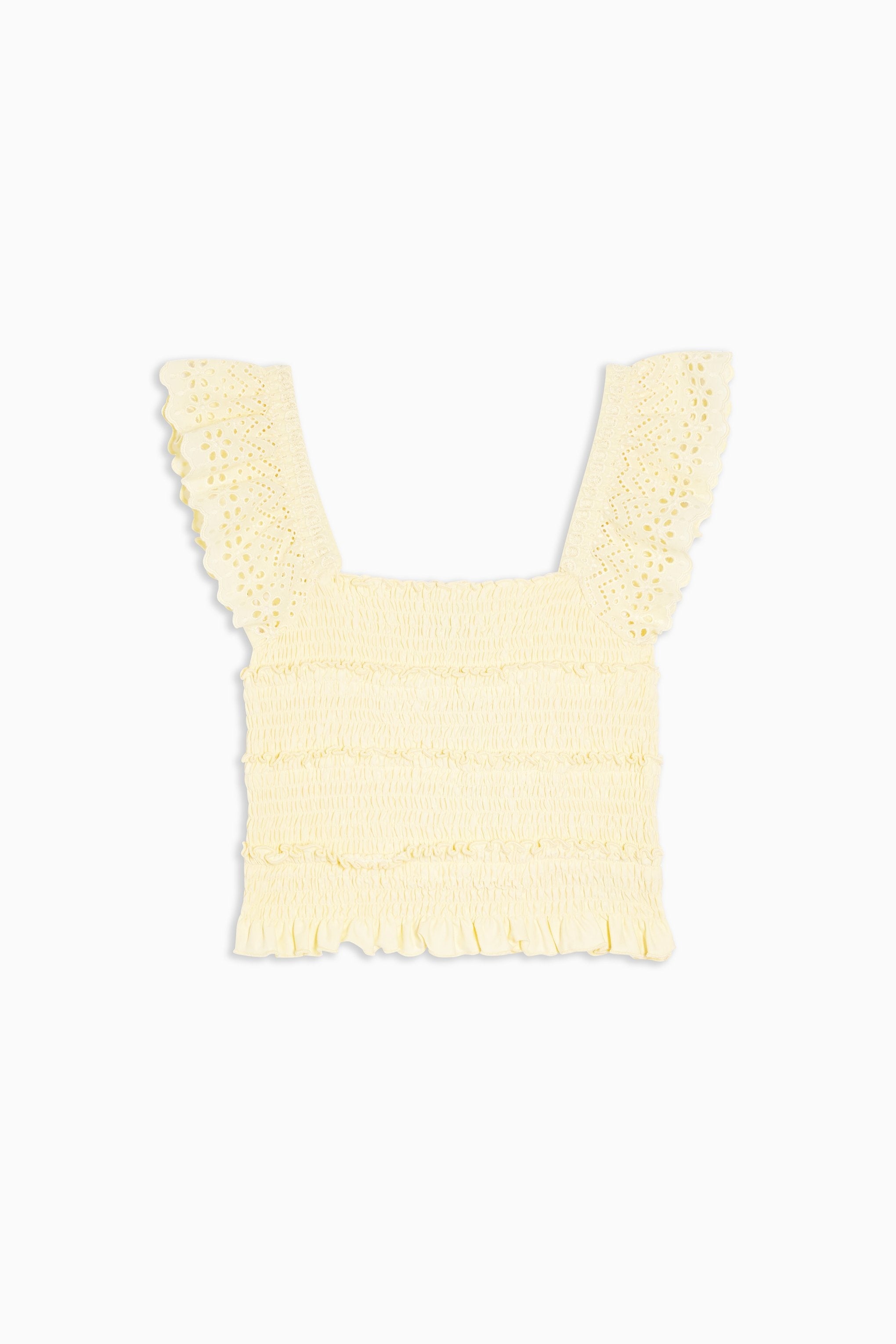 yellow frill sleeve top