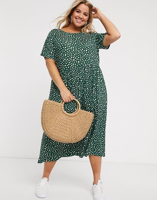 wednesday's girl midi dress in smudge spot print