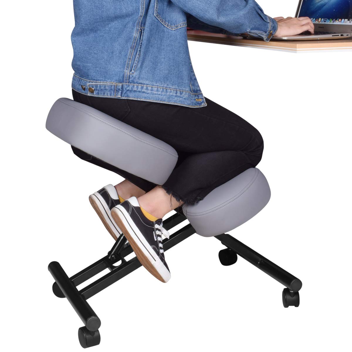 White Adjustable Ergonomic Kneeling Chair – Dragonn, 41% OFF
