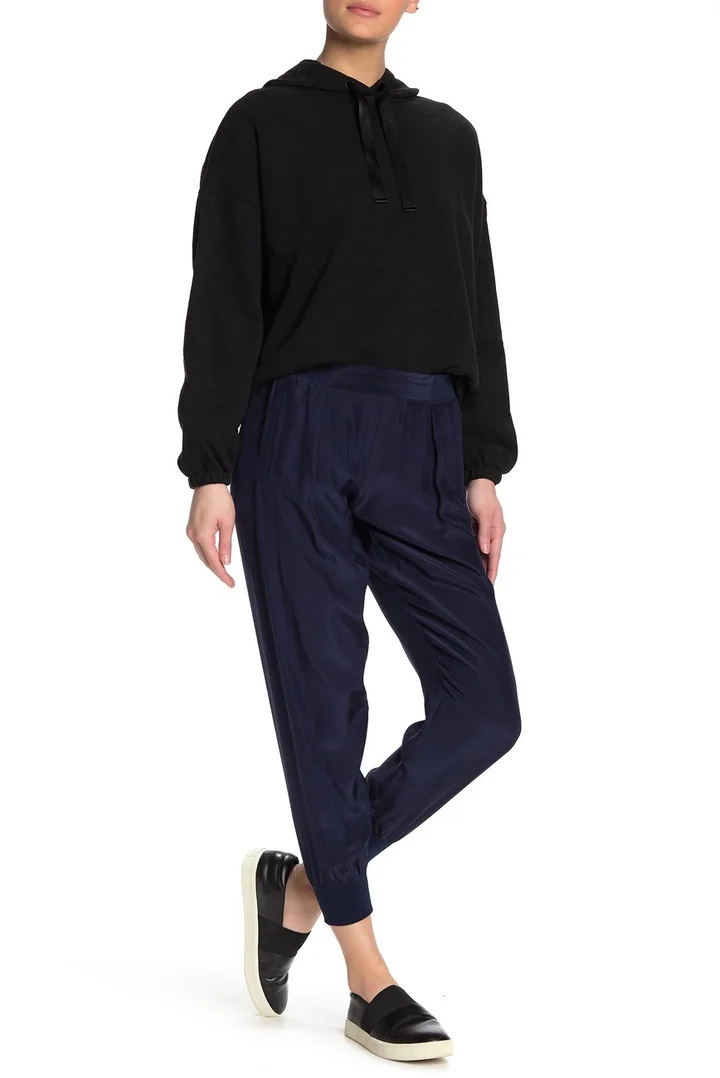 Pure Placid butter soft pleated joggers in dark navy