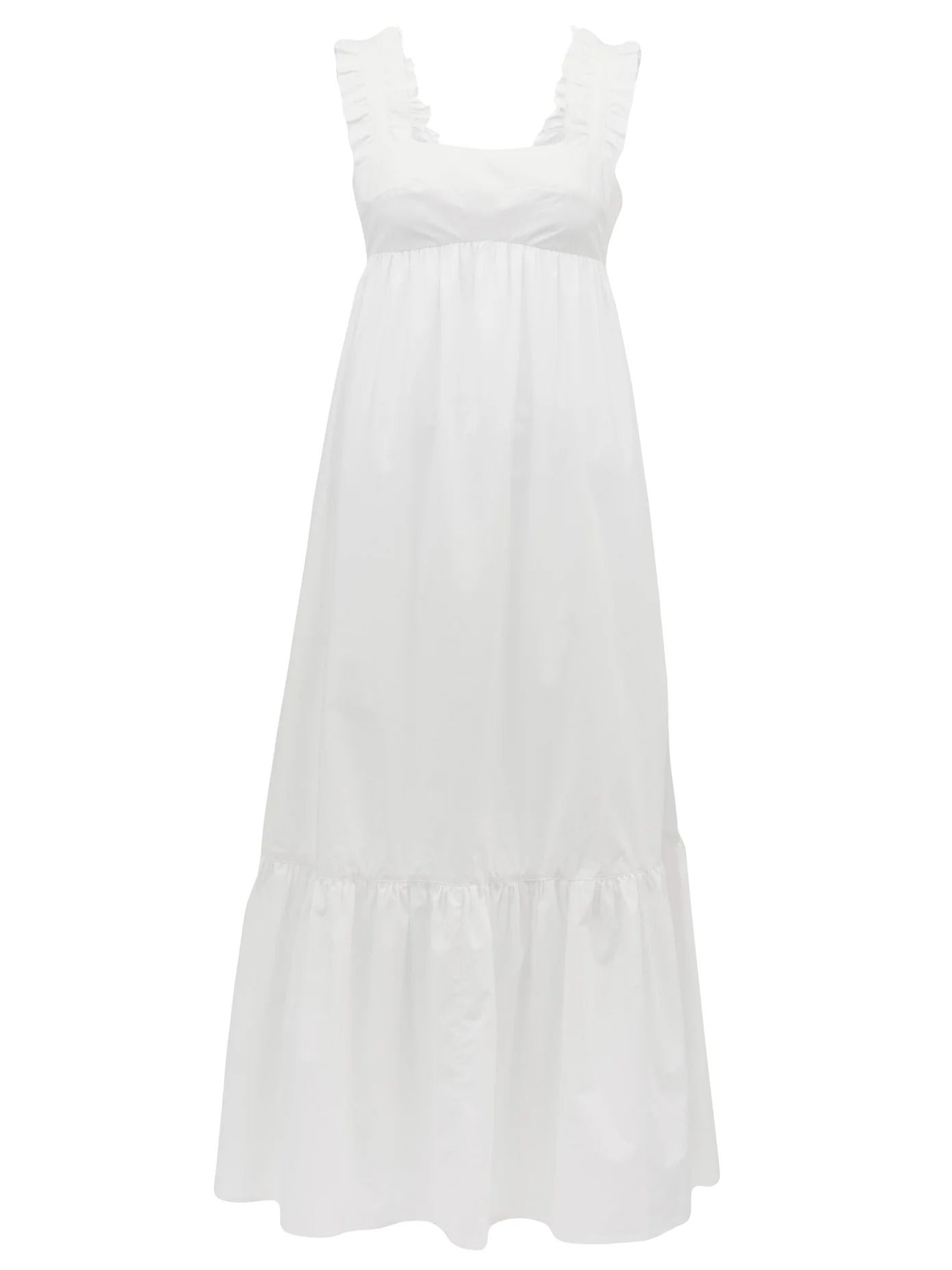 Ephemera + Ruffled-Strap Cotton-Poplin Midi Dress