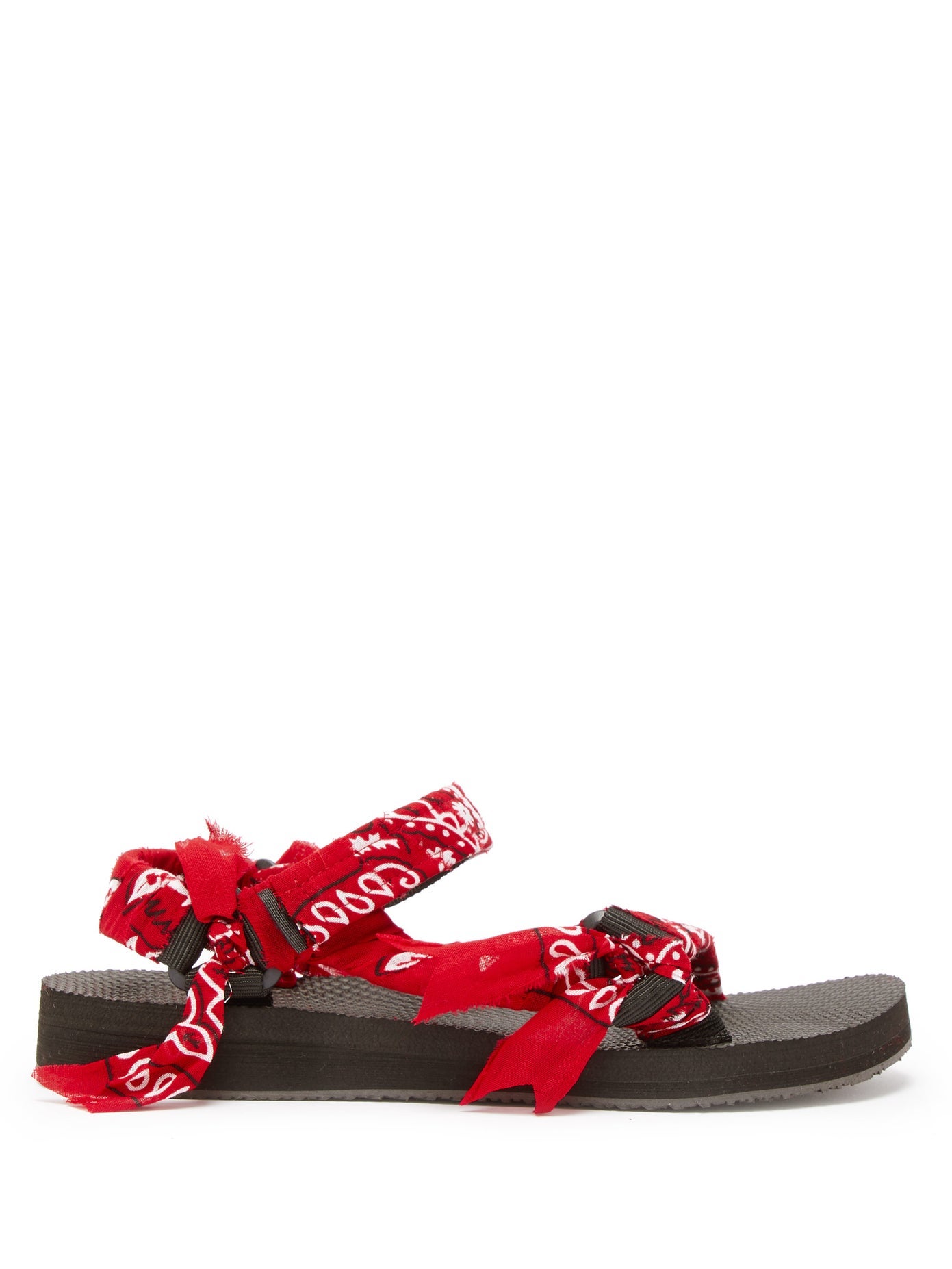 Arizona Love + Trekky Bandana-Wrapped Velcro-Strap Sandals