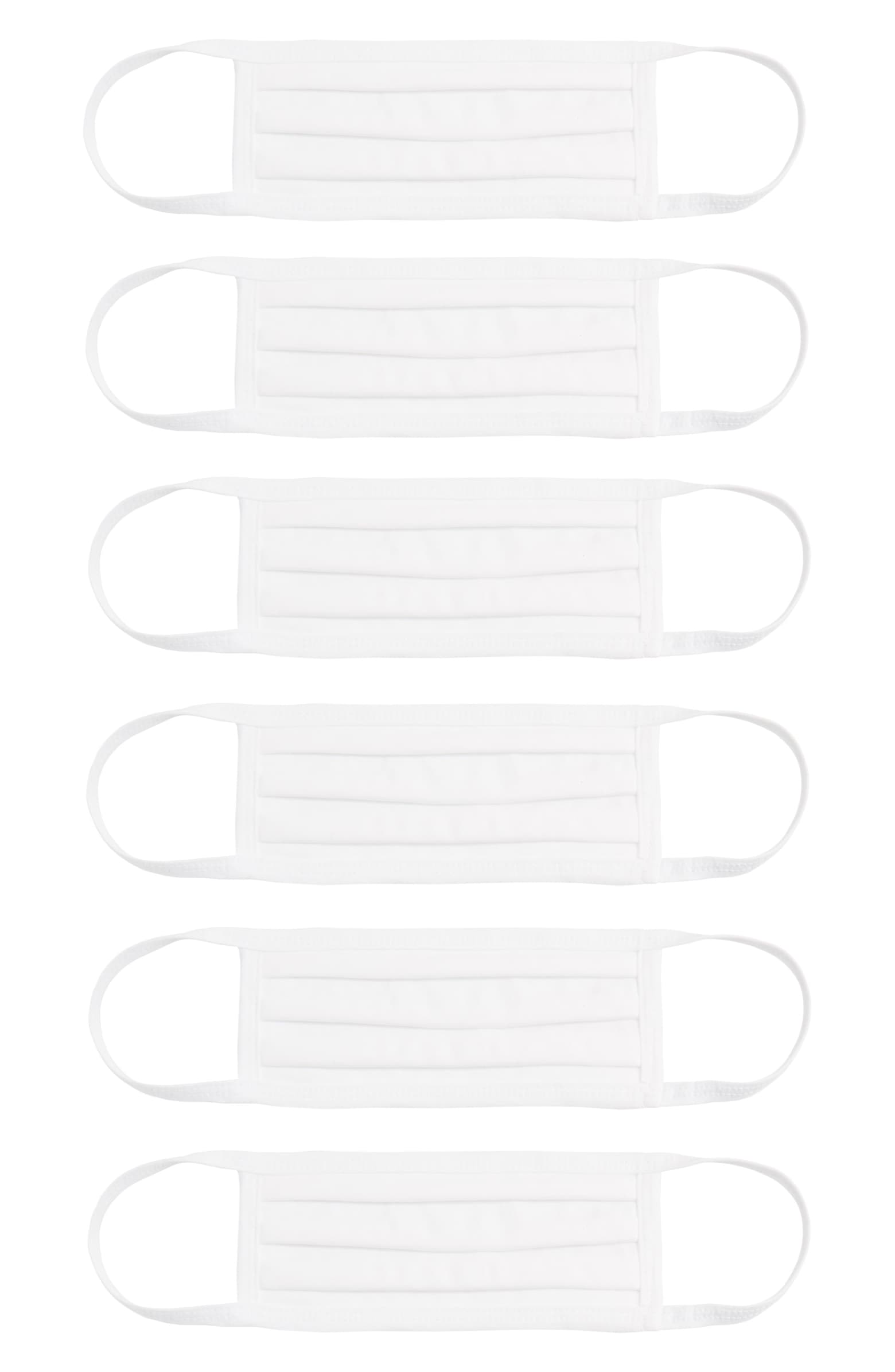 Nordstrom + 6-Pack Pleated Cotton Adult Face Masks