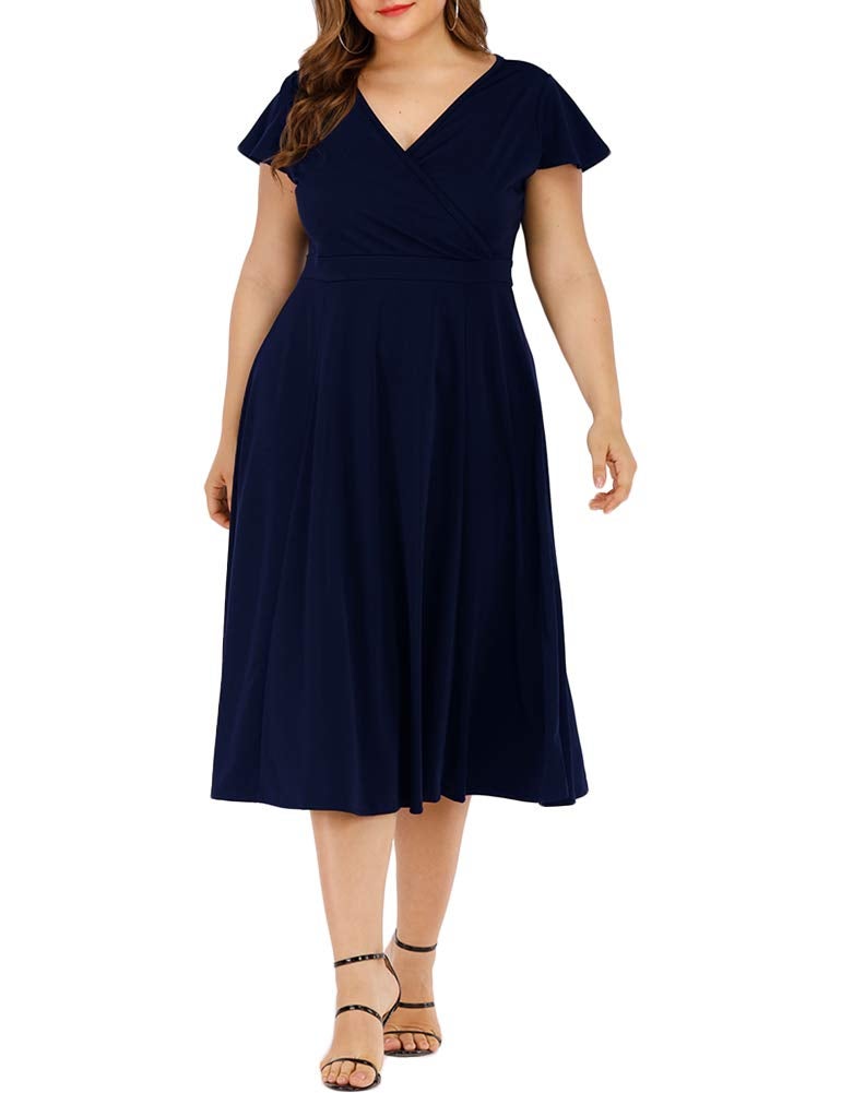 Agmibrelr + Flutter Sleeve Swing Dress