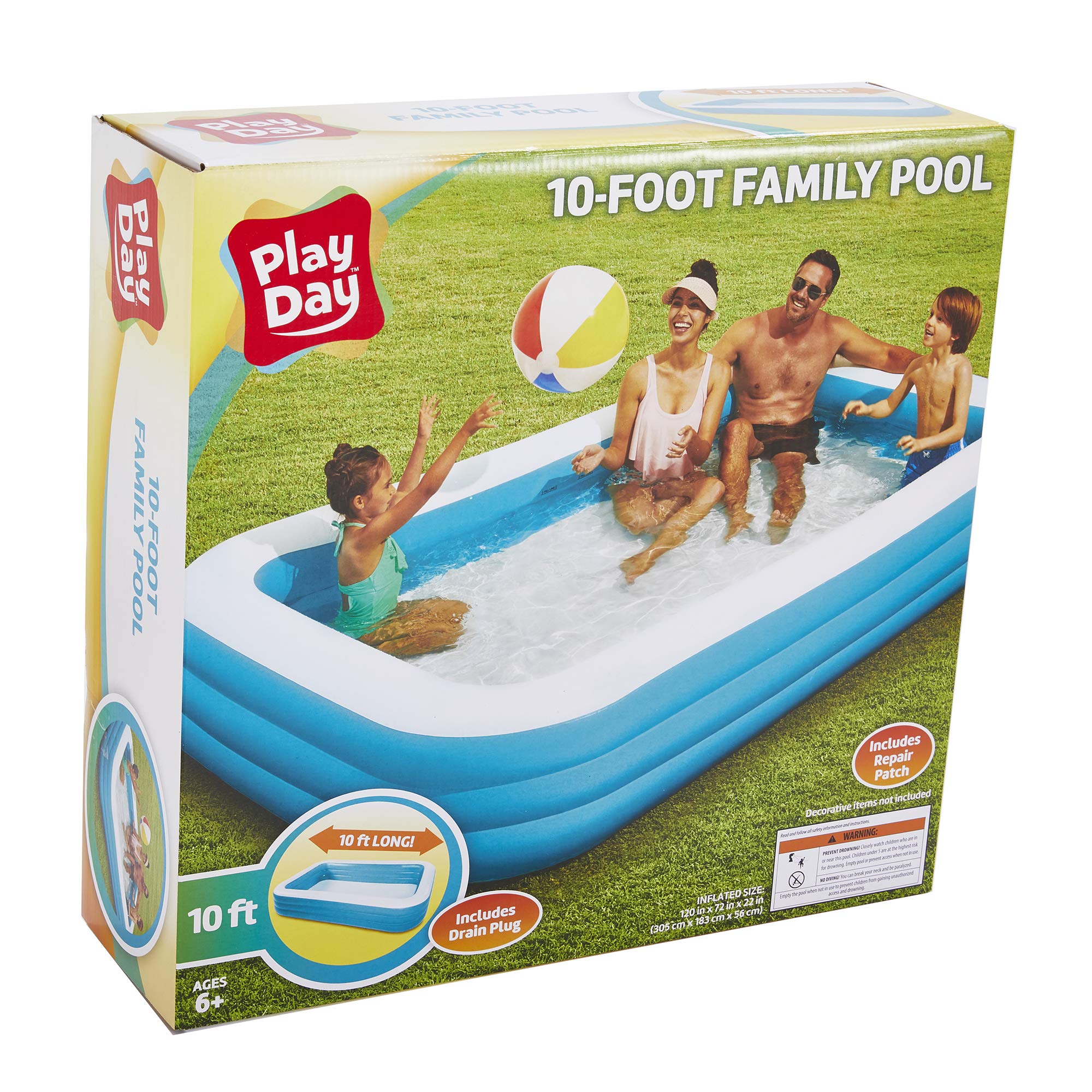 Play Day + Inflatable Family Pool (10ft)