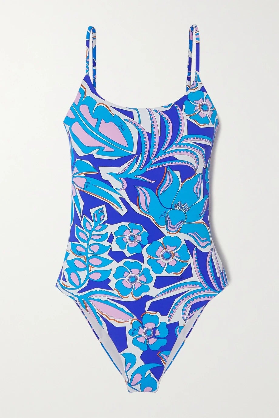 Emilio Pucci + Samoa Sequin-Embellished Belted Floral-Print Swimsuit
