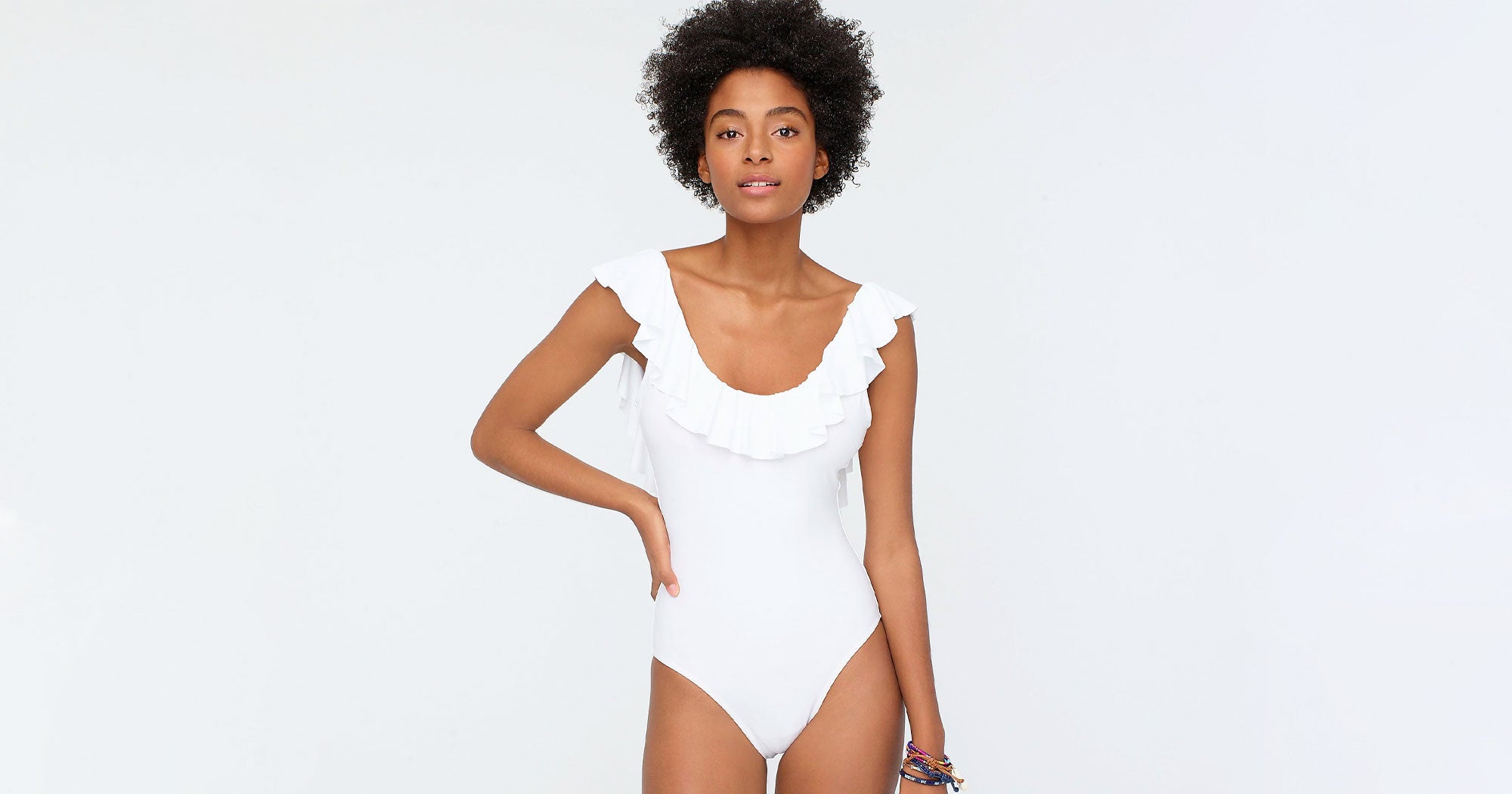 white whole piece bathing suits