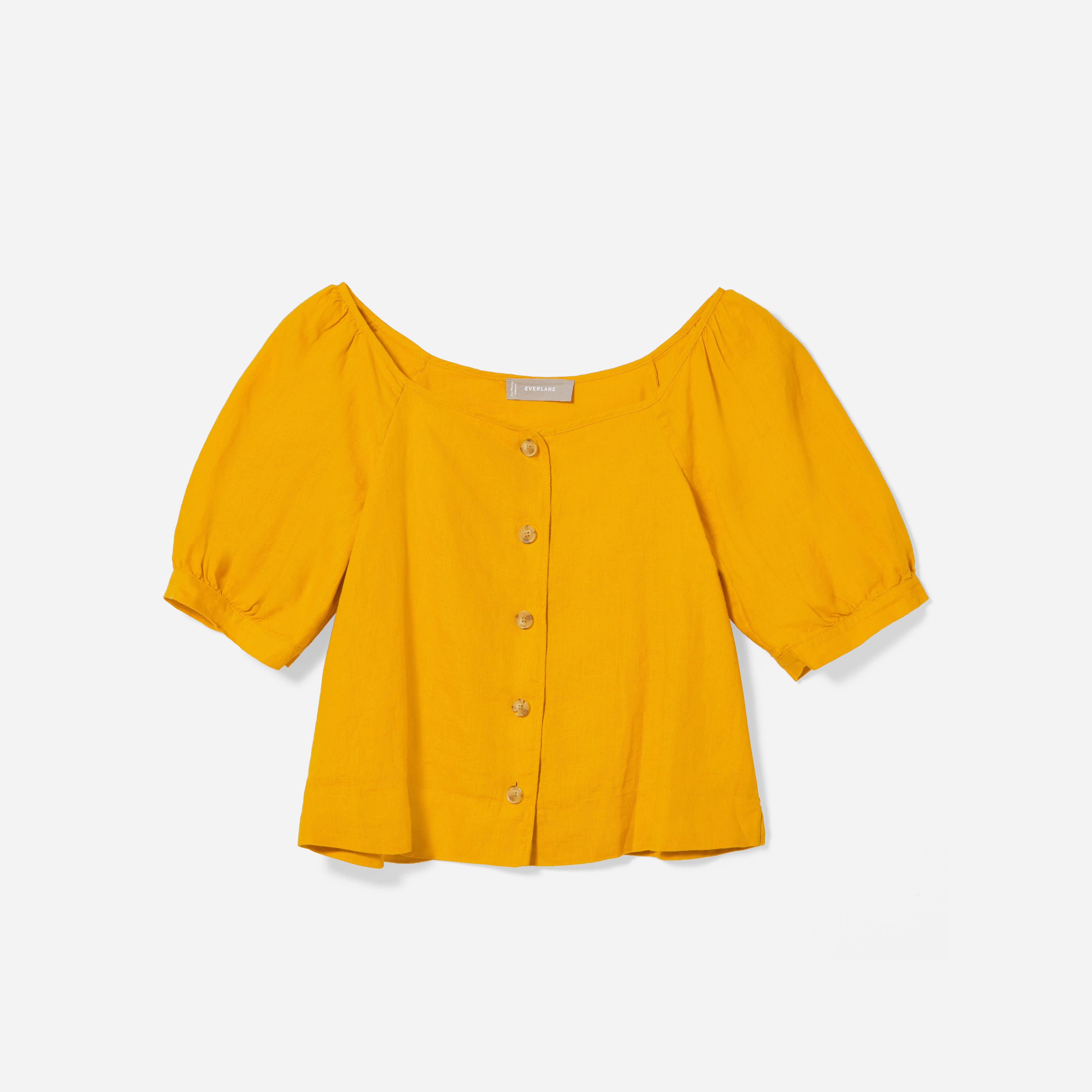 Everlane + The Linen Puff-Sleeve Top