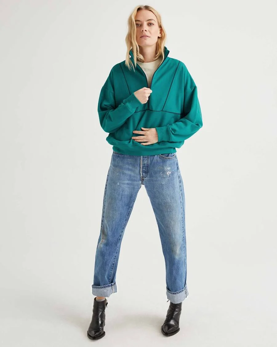 Women's Stretch Terry Half Zip Pullover – Richer Poorer