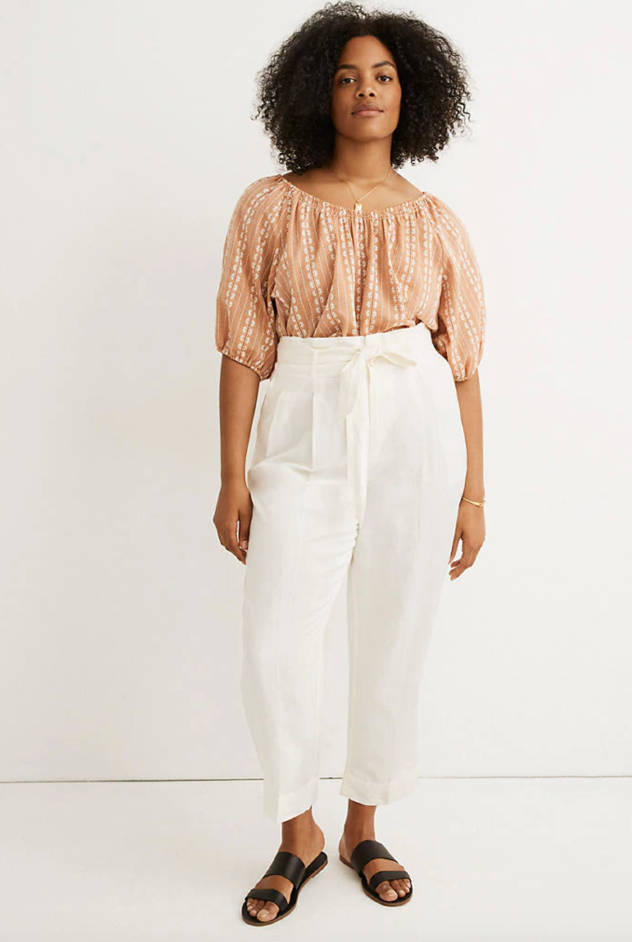 Madewell + Linen-Blend Paperbag Pants