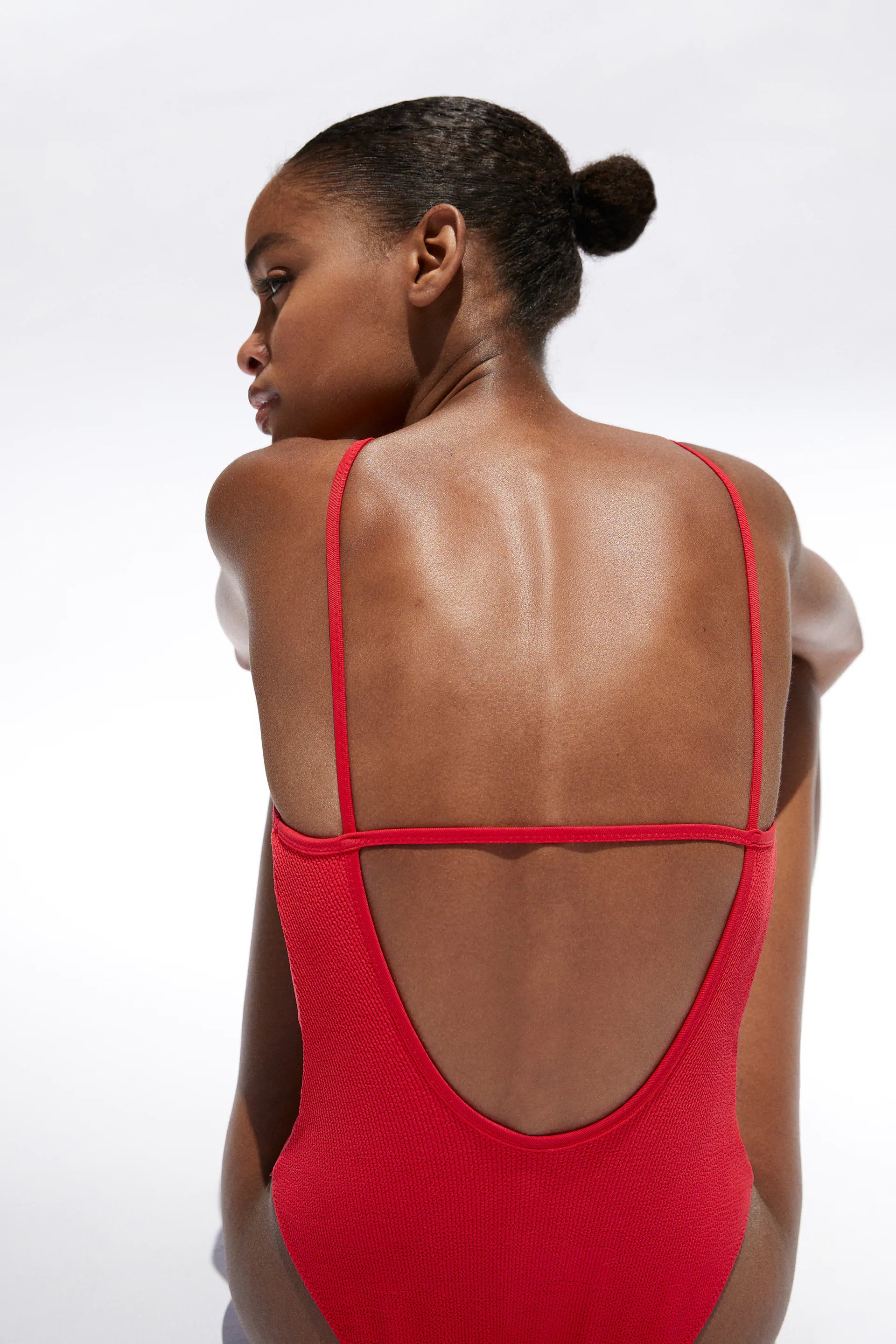 zara red swimsuit