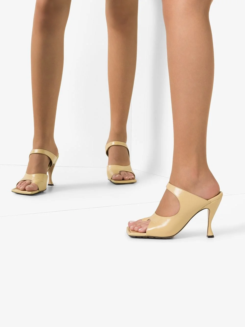 Womens Bottega Veneta Sandals, Square Toe Sandals