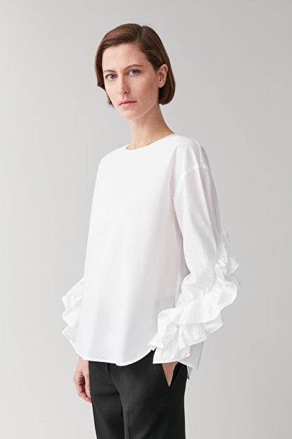 COS + Ruffle Cotton Top