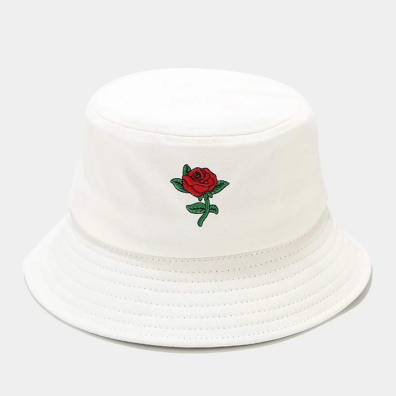 NewChic + Cotton Rosette Embroidery Bucket Hat