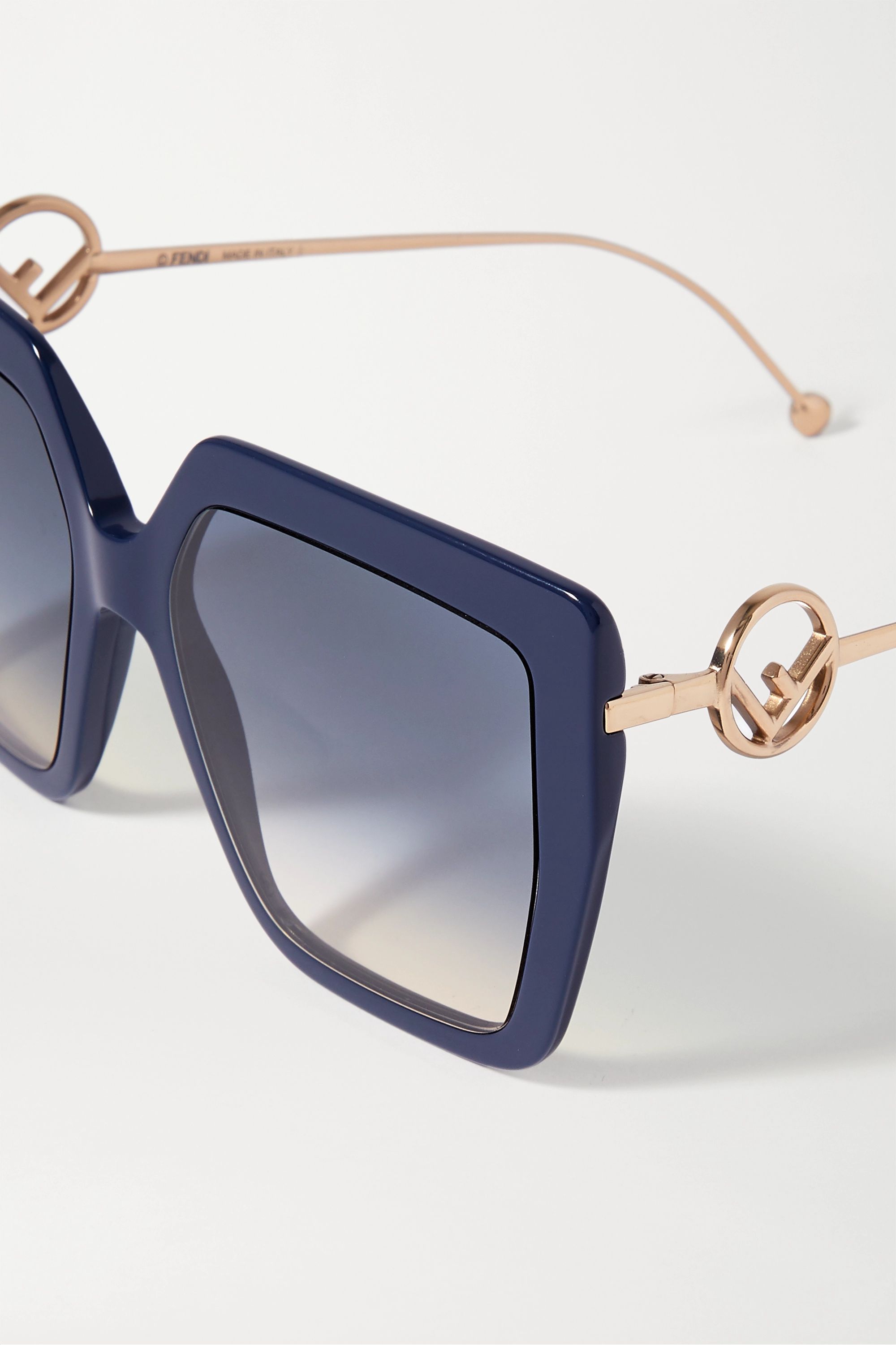 Fendi + Oversized Square-Frame Acetate And Gold-Tone Sunglasses