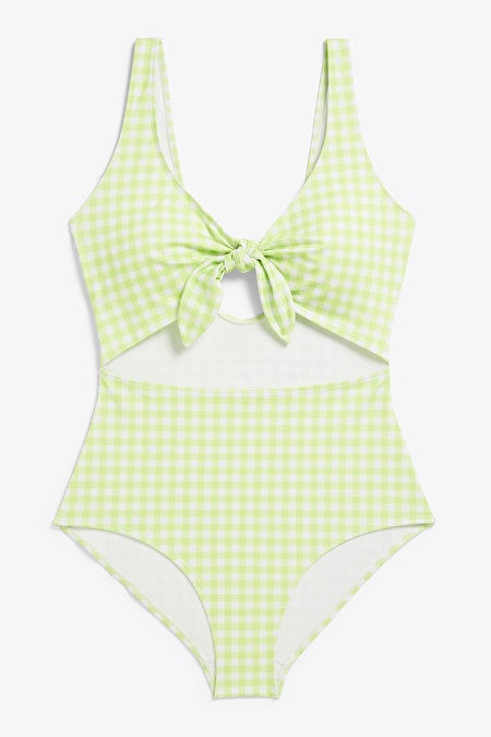 Monki + Tie Cut-Out Swimsuit