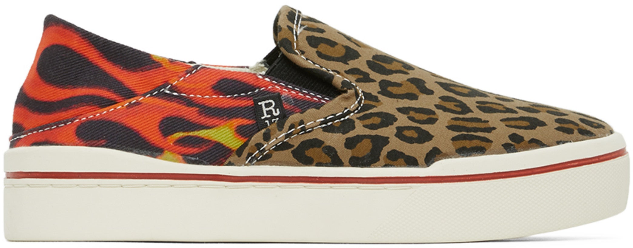 R13 Multicolor Leopard Flaming Heads Sneakers