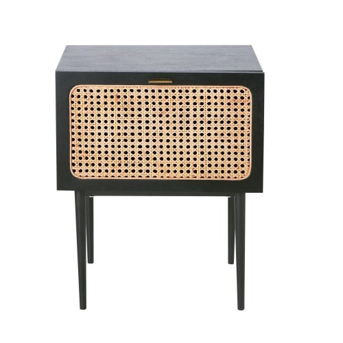 Maisons Du Monde + Rattan Canework 1-Door Bedside Table