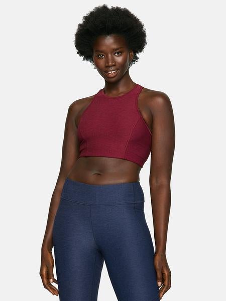 Outdoor Voices TechSweat Crop Top Red XS Yoga Gym