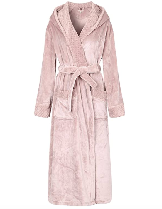 bright pink fluffy dressing gown