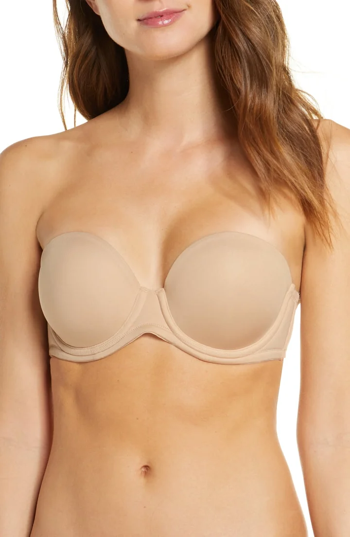 Maternity Strapless Bra with Underwire Cup Lattice Flower Gathered