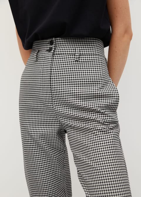 Mango + Gingham Check Pattern Trousers